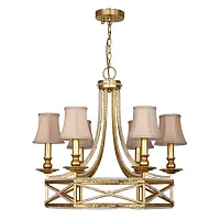 Люстра подвесная Marquise 1922-6P Favourite бежевая на 6 ламп, основание золотое в стиле классический 