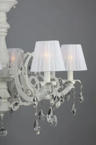 Люстра потолочная Caserta OML-34007-08 Omnilux белая на 8 ламп, основание белое в стиле классический фото 3 Люстра потолочная Caserta OML-34007-08 Omnilux белая на 8 ламп, основание белое в стиле классический фото 3