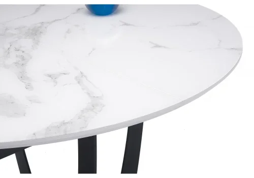 Стол стеклянный Венера белый мрамор / графит 462099 Woodville столешница белая из стекло фото 5