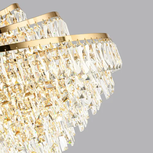 Люстра подвесная Wayta 5073/12 Odeon Light прозрачная на 12 ламп, основание золотое в стиле современный  фото 5