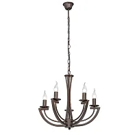 Люстра подвесная V3295/5 Vitaluce без плафона на 5 ламп, основание коричневое в стиле лофт 