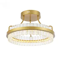 Светильник потолочный LED Cherio SL383.202.01 ST-Luce прозрачный 1 лампа, основание матовое золото в стиле модерн 