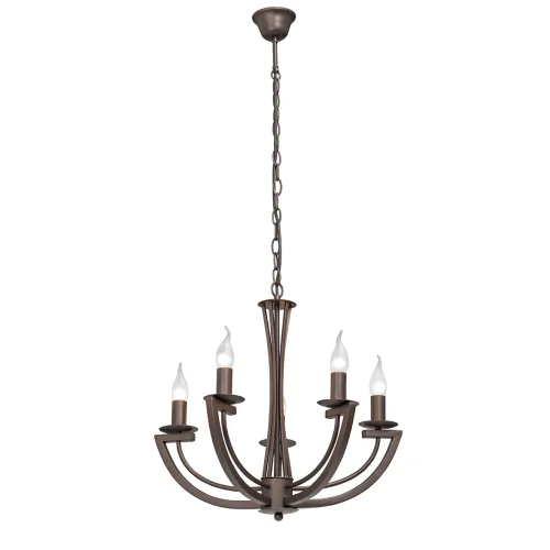 Люстра подвесная V3295/5 Vitaluce без плафона на 5 ламп, основание коричневое в стиле лофт 