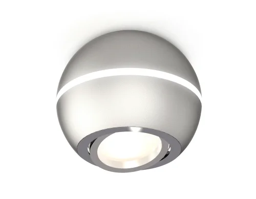 Светильник накладной Techno Spot XS XS1103011 Ambrella light серебряный 1 лампа, основание серебряное в стиле хай-тек современный круглый