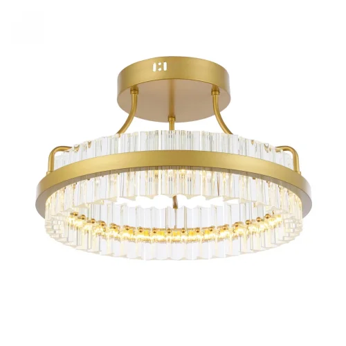 Светильник потолочный LED Cherio SL383.202.01 ST-Luce прозрачный 1 лампа, основание матовое золото в стиле современный 