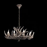 Люстра подвесная Corna SL154.703.08 ST-Luce без плафона на 8 ламп, основание серое в стиле кантри замковый рога Люстра подвесная Corna SL154.703.08 ST-Luce без плафона на 8 ламп, основание серое в стиле кантри замковый рога