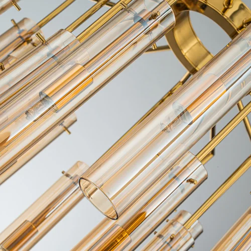 Люстра подвесная Orgel 4500-15P Favourite янтарная на 15 ламп, основание золотое в стиле современный фото 5