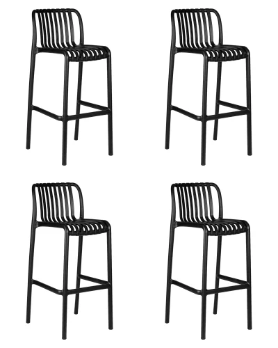 Стул барный набор 4 шт. SET-4 777PP-LMZL CHLOE BAR, цвет черный Dobrin, /полимер, ножки/пластик/чёрный, размеры - *1020***455*510 Стул барный набор 4 шт. SET-4 777PP-LMZL CHLOE BAR, цвет черный Dobrin, /полимер, ножки/пластик/чёрный, размеры - *1020***455*510