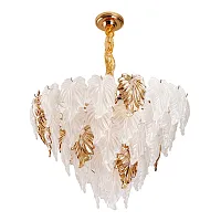 Люстра подвесная Lilly A4070LM-12GO Arte Lamp белая на 12 ламп, основание золотое в стиле модерн 