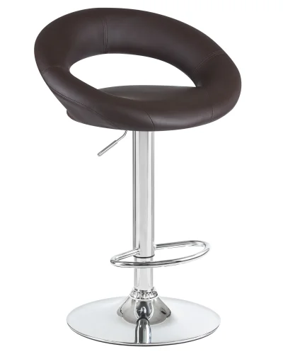 Стул барный набор 2 шт. SET-2 5001-LM MIRA , цвет сиденья коричневый, цвет основания хром Dobrin, /экокожа, ножки/металл/хром, размеры - 790*1020***535*470 фото 2 Стул барный набор 2 шт. SET-2 5001-LM MIRA , цвет сиденья коричневый, цвет основания хром Dobrin, /экокожа, ножки/металл/хром, размеры - 790*1020***535*470 фото 2