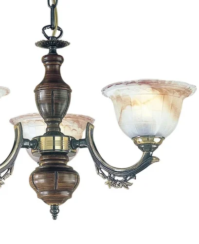 Люстра подвесная  L 2801/3 Reccagni Angelo белая на 3 лампы, основание бронзовое коричневое в стиле кантри классический  фото 2