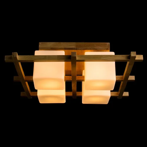 Люстра потолочная Woods A8252PL-4BR Arte Lamp белая на 4 лампы, основание коричневое бежевое в стиле современный кантри  фото 2