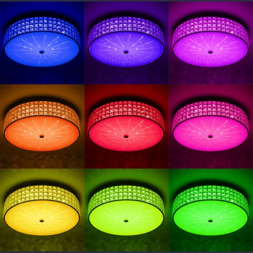 Люстра потолочная LED с пультом RGB Портал CL32418G1 Citilux прозрачная на 1 лампа, основание хром в стиле современный с пультом фото 7