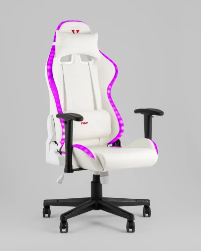 Кресло спортивное TopChairs GMM-080, белый, на черной базе УТ000039639 Stool Group, белый/экокожа, ножки/полимер/чёрный, размеры - *1330***740*680 фото 2