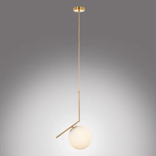 Светильник подвесной Pierre MR1161-1P MyFar белый 1 лампа, основание золотое в стиле современный лофт  фото 5