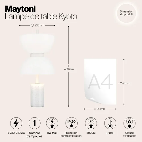 Настольная лампа LED Memory MOD178TL-L11W3K Maytoni белая на 1 лампу, основание белое металл в стиле современный арт-деко фото 5