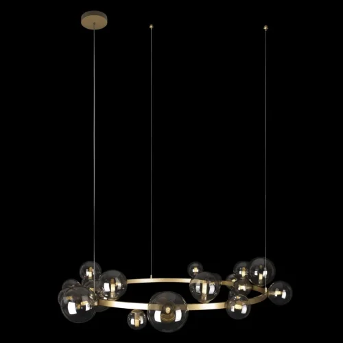 Светильник подвесной Molecule 10139/1200 LOFT IT серый чёрный 24 лампы, основание золотое в стиле современный шар фото 2