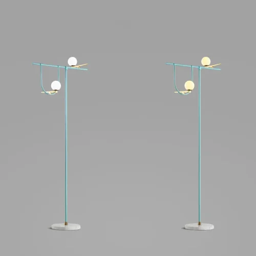 Торшер Yanzi LED Floor Lamp 101358-26 ImperiumLoft белый на 2 лампы, основание голубое в стиле современный фото 4 Торшер Yanzi LED Floor Lamp 101358-26 ImperiumLoft белый на 2 лампы, основание голубое в стиле современный фото 4