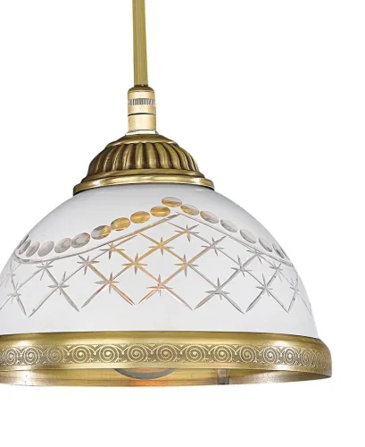Светильник подвесной L 7002/16 Reccagni Angelo белый 1 лампа, основание античное бронза в стиле классический  фото 3