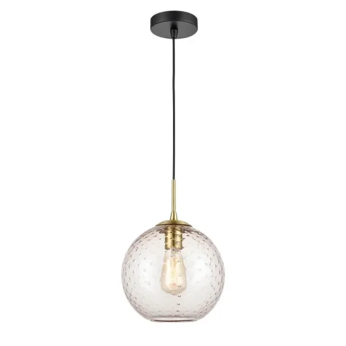 Светильник подвесной Lauriston VL5284P21 Vele Luce янтарный на 1 лампу, основание чёрное в стиле современный шар фото 3