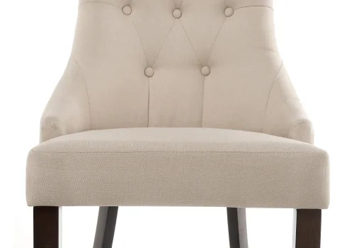 Деревянный стул Elegance dark walnut / fabric cream 11027 Woodville, бежевый/ткань, ножки/дерево/коричневый, размеры - ****520*580 фото 4