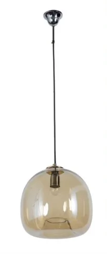 Светильник подвесной Dare E 1.3.P1 BR Arti Lampadari янтарный на 1 лампу, основание хром в стиле современный Светильник подвесной Dare E 1.3.P1 BR Arti Lampadari янтарный на 1 лампу, основание хром в стиле современный