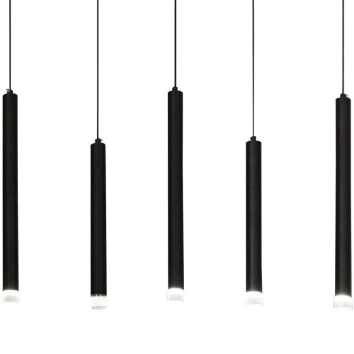 Светильник подвесной LED Siento V2321-PL Moderli белый 1 лампа, основание чёрное в стиле минимализм трубочки фото 3