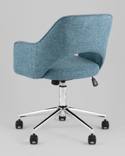 Кресло офисное Кларк, рогожка, синий УТ000039441 Stool Group, синий/рогожка, ножки/металл/хром, размеры - *880***540*590 фото 5