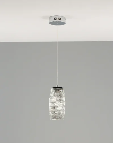 Светильник подвесной LED Lazio V10431-PL Moderli прозрачный 1 лампа, основание хром в стиле современный  фото 3