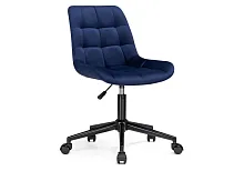 Компьютерное кресло Честер синий / черный 489817 Woodville, синий/велюр, ножки/металл/чёрный, размеры - *920***490*600