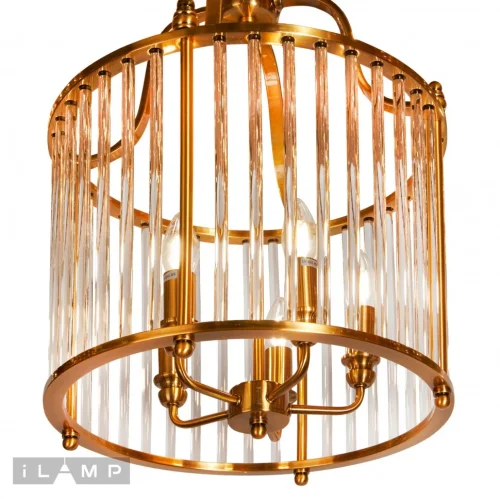 Люстра подвесная Qeens P2437-5 Bronze iLamp прозрачная на 5 ламп, основание бронзовое в стиле американский современный  фото 4