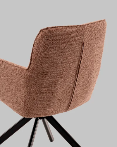 Стул обеденный Edme,  коралловый УТ000040786 Stool Group, коричневый/рогожка, ножки/металл/чёрный, размеры - *860**** фото 7