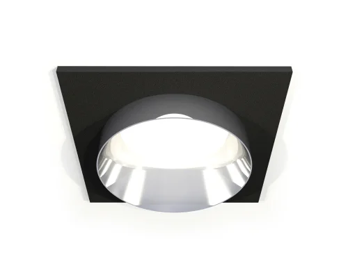 Светильник точечный Techno spot XC6521022 Ambrella light серебряный чёрный 1 лампа, основание чёрное в стиле современный хай-тек квадратный