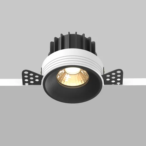 Светильник точечный LED Round DL058-12W2.7K-TRS-B Maytoni чёрный на 1 лампу, основание чёрное в стиле современный хай-тек круглый для затирки фото 4