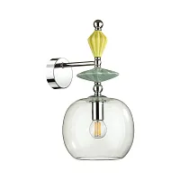 Бра Bizet 4893/1WB Odeon Light прозрачный 1 лампа, основание хром в стиле классический 
