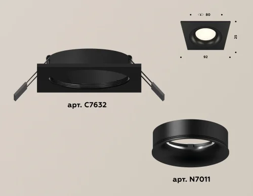 Светильник точечный XC7632002 Ambrella light чёрный 1 лампа, основание чёрное в стиле хай-тек современный  фото 2