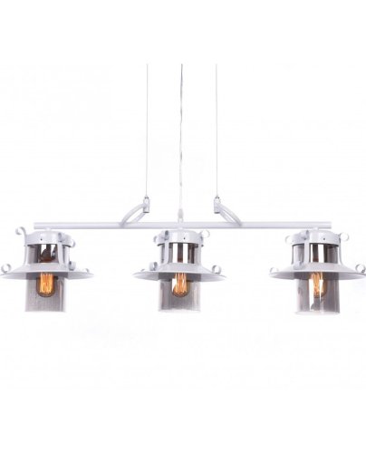 Светильник подвесной Capri LDP 11327B-3 PR WT Lumina Deco белый чёрный 3 лампы, основание белое в стиле лофт 