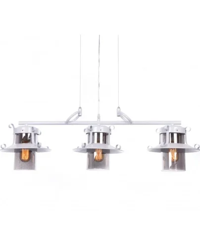 Светильник подвесной Capri LDP 11327B-3 PR WT Lumina Deco белый чёрный на 3 лампы, основание белое в стиле лофт 