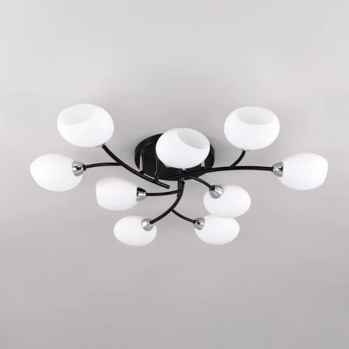 Люстра потолочная Флорида CL148195 Citilux белая на 9 ламп, основание чёрное в стиле современный  фото 4