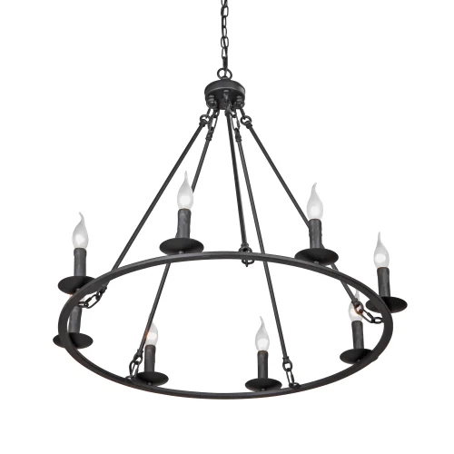 Люстра подвесная V3756-1/8 Vitaluce без плафона на 8 ламп, основание чёрное в стиле ковка кантри фото 3