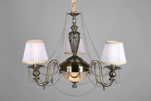 Люстра подвесная Crastu OML-75003-05 Omnilux белая на 4 лампы, основание бронзовое в стиле классический  фото 2