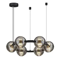 Люстра подвесная LED Troni 5041/60L Odeon Light серая чёрная на 1 лампа, основание чёрное в стиле современный шар