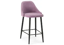 Барный стул Джама лавандовый / черный матовый 448664 Woodville, фиолетовый/велюр, ножки/металл/чёрный, размеры - ****460*530