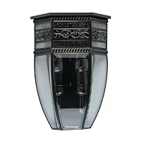 Бра Корсо 801020702 Chiaro прозрачный 2 лампы, основание чёрное в стиле кантри 