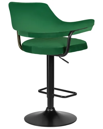 Стул барный  5019_BlackBase-LM CHARLY BLACK, цвет сиденья зеленый велюр (MJ9-88), цвет основания черный Dobrin, зелёный/велюр, ножки/металл/чёрный, размеры - 990*1200***610*540 фото 4