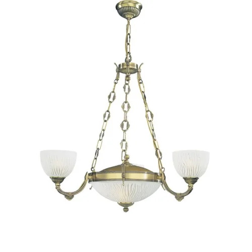 Люстра подвесная  L 5600/3+2 Reccagni Angelo белая на 5 ламп, основание античное бронза в стиле классический 