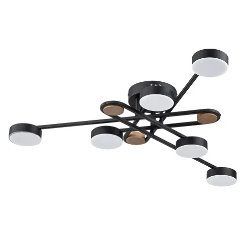 Люстра потолочная LED с пультом Taygeta A2455PL-6BK Arte Lamp белая на 1 лампу, основание чёрное в стиле современный 