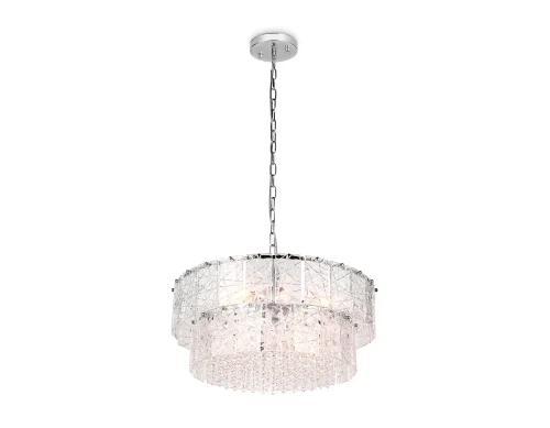 Люстра подвесная TR5235 Ambrella light прозрачная на 8 ламп, основание хром в стиле классический современный фото 4