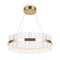 Светильник подвесной LED Mirage MOD173PL-L45BS3K Maytoni прозрачный на 1 лампу, основание латунь в стиле современный кольца