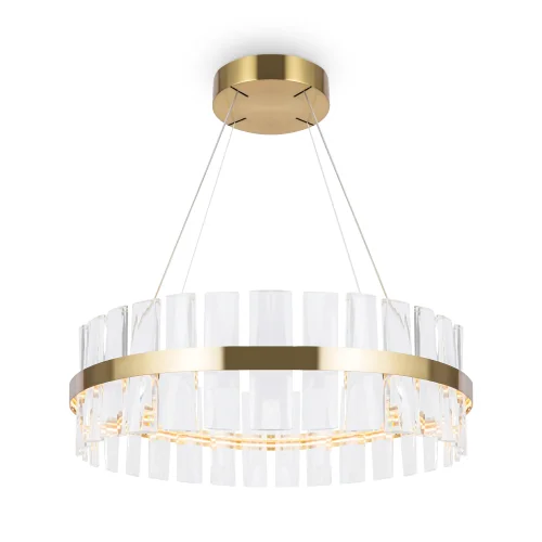 Светильник подвесной LED Mirage MOD173PL-L45BS3K Maytoni прозрачный на 1 лампу, основание латунь в стиле современный кольца